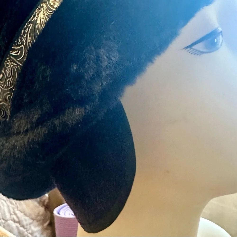 Vintage Tyrolean faux fur hat black size L Cabincore‎ - Picture 4 of 7